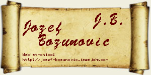 Jožef Božunović vizit kartica